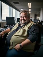 a man sitting on a chair in an office generative ai photo