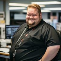 a man wearing a black shirt generative ai photo