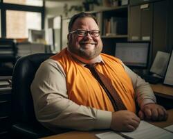 a man wearing an orange vest generative ai photo