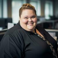 a woman wearing a black shirt generative ai photo