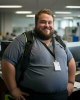 the man is wearing a blue shirt generative ai photo