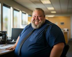 the man is wearing a blue shirt generative ai photo