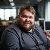 the man is wearing a blue shirt generative ai photo