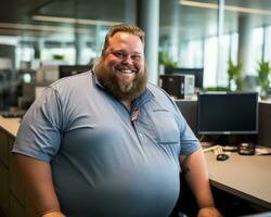 the man is wearing a blue shirt generative ai photo