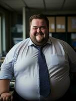 the man is wearing a blue tie generative ai photo