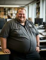the man is wearing a grey shirt generative ai photo