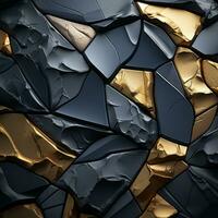 3d rendering of a black and gold background generative ai photo