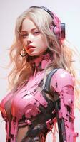 3d rendering of a woman in pink armor generative ai photo