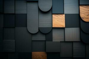 3d rendering of a wooden wall with black and brown colors generative ai photo