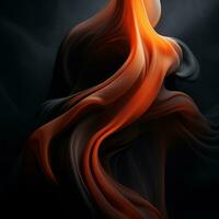 a black and orange abstract painting on a dark background generative ai photo