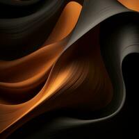 a black and orange abstract background with wavy lines generative ai photo