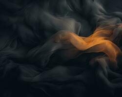 a black and orange abstract pattern on a dark background generative ai photo