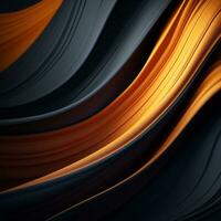 a black and orange background with wavy lines generative ai photo