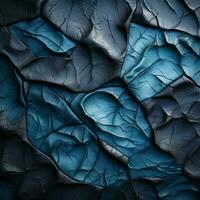 a blue and black background with cracks in it generative ai photo