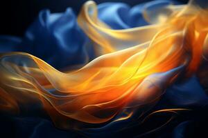 a blue and orange flame on a black background generative ai photo