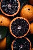 a bunch of oranges with water droplets on them generative ai photo