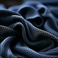 a close up of a black fabric with holes in it generative ai photo