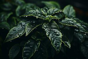 a close up of a plant with water droplets on it generative ai photo