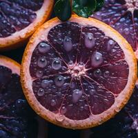 a close up of an orange with water droplets on it generative ai photo