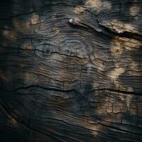 a close up view of a black wood surface generative ai photo