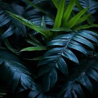 un cerca arriba ver de algunos verde plantas con agua gotas en ellos generativo ai foto