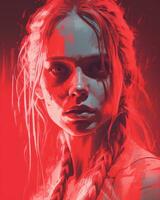 a digital painting of a woman with braids generative ai photo