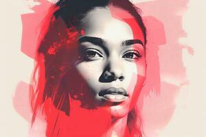 a digital painting of a womans face generative ai photo