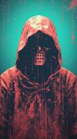 a man in a hoodie with blood dripping down his face generative ai photo