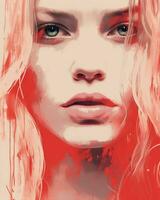 a painting of a woman with long blonde hair generative ai photo