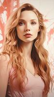 a painting of a woman with long red hair generative ai photo