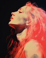 a painting of a woman with red hair generative ai photo