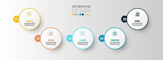 Plantilla de infografía empresarial de gráfico de línea de tiempo. vector