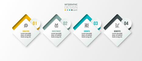 Infographic template business concept with step. vector