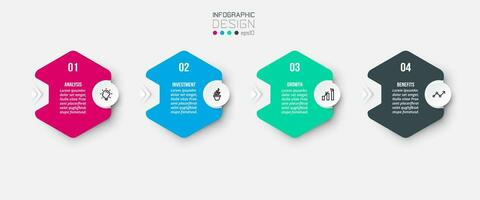 Plantilla de infografía empresarial de gráfico de línea de tiempo. vector