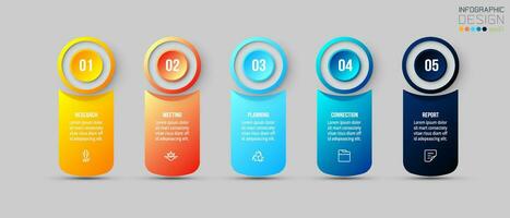 Infographic template business concept with step. vector