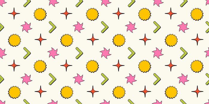 geométrico brutalista formas sin costura modelo. brutal figura en de moda juguetón estilo. vector antecedentes.