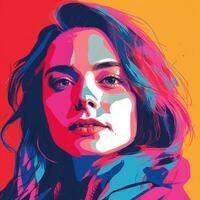 a woman in a colorful pop art style generative ai photo