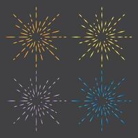 Fireworks explosion cartoon vector with gradient color inside. fireworks mascot element set