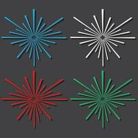 Fireworks vector illustration cartoon with shadows. fireworks mascot element set