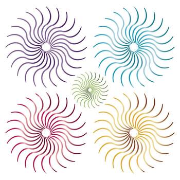 Twist fireworks explosion cartoon vector with gradient color. fireworks mascot element set