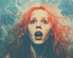 a woman with red hair generative ai photo