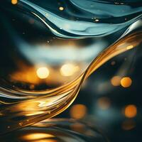 abstract background of liquid waves with bokeh effect generative ai photo