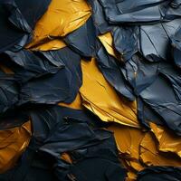 abstract blue and yellow crumpled paper background generative ai photo