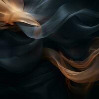 an abstract image of a black and orange fabric generative ai photo