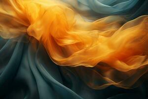 an abstract image of a blue and orange fabric generative ai photo