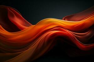 an abstract image of a red and orange fabric on a black background generative ai photo