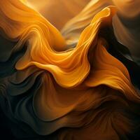 an abstract image of a wave of orange and black generative ai photo