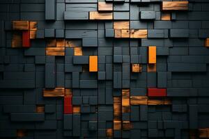 an abstract image of a wall made out of wooden blocks generative ai photo