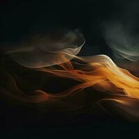 an abstract image of orange smoke on a black background generative ai photo