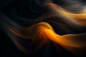 an abstract image of orange and black waves generative ai photo